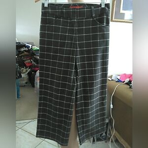 NWOT ANTHROPOLOGIE CARTONNIER PANTS GREY/ WHITE CHECKERED SZ. 2 Capri Style